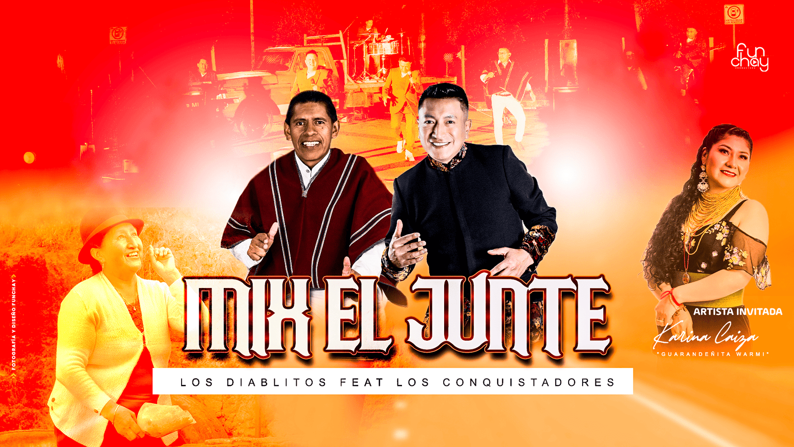 Unión Musical Histórica – Los Diablitos «Los Dioses de la Música Nacional» y Los Conquistadores del Ecuador Lanzan «Mix El Junte» con la Participación Especial de Karina Caiza.